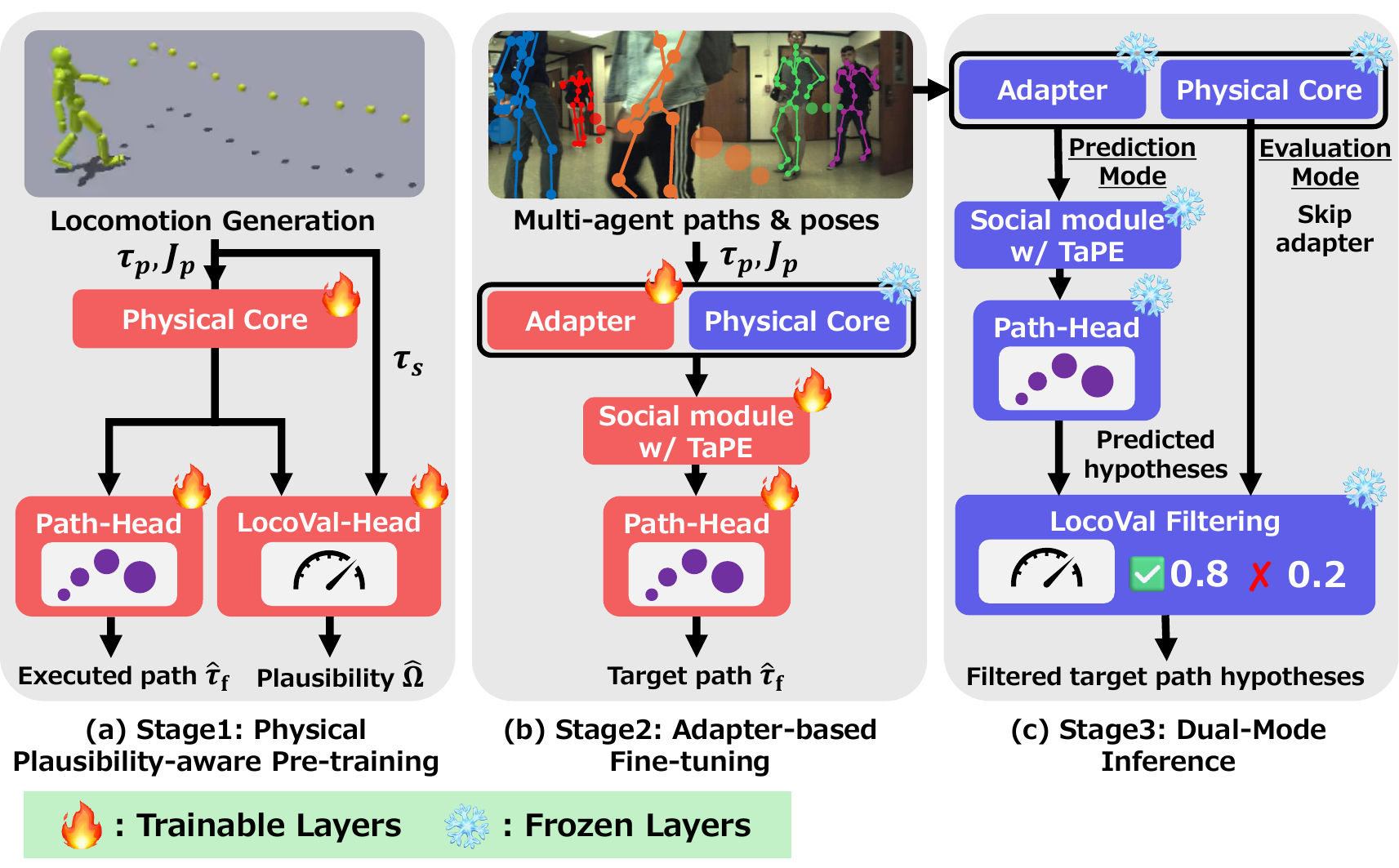 Overview of Hexa-P: physics pre-training, adapter-based fine-tuning and dual-mode inference